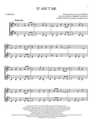 It Ain't Me - Clarinet Duet