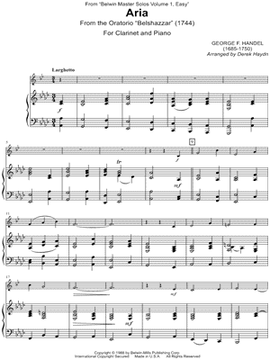 Aria from Belshazzar - Piano Accompaniment