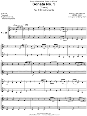 Sonata No. 5 (Theme) - Bb Instrument Duet