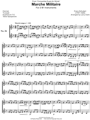 Marche Militaire - Bb Instrument Duet