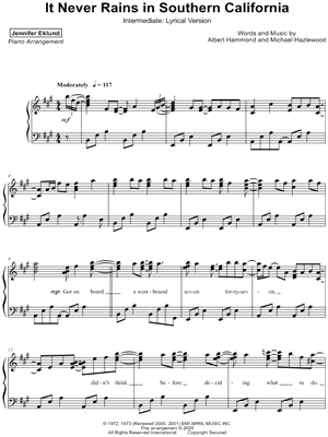 It Never Rains in Southern California [intermediate - lyrical]