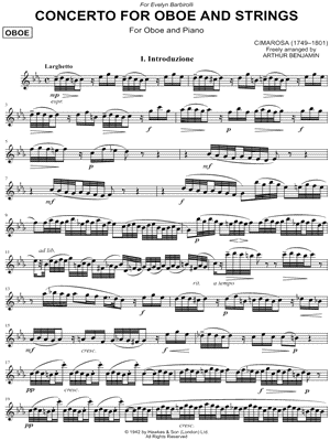Concerto for Oboe - Solo Part