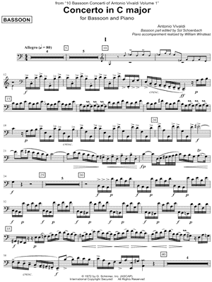 Concerto In C Major - Bassoon part