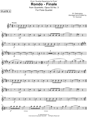 Rondo - Finale, from Quartetto, Opus 53 No. 3 - Flute 3