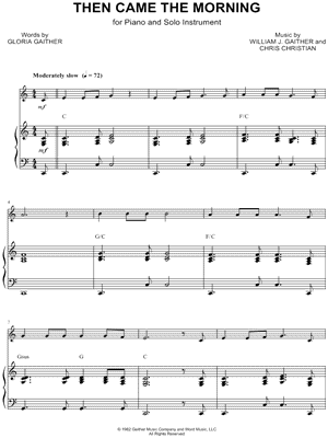 Then Came the Morning - Piano Accompaniment
