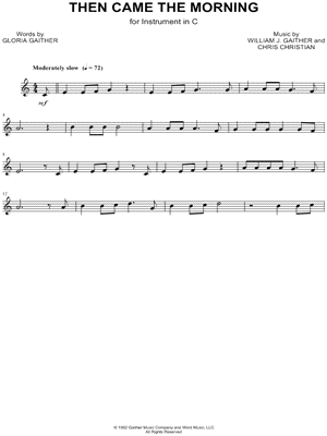 Then Came the Morning - C Instrument