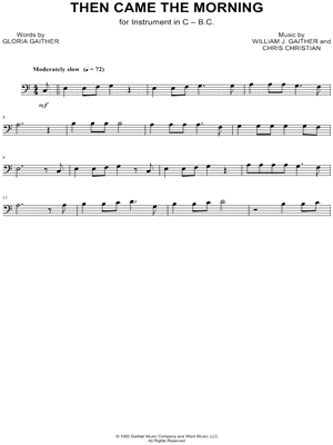 Then Came the Morning - Bass Clef Instrument