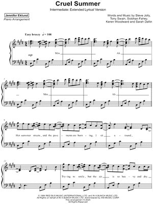 Cruel Summer [intermediate - extended lyrical]