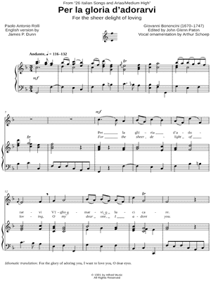 Per la gloria d'adorarvi - Medium High