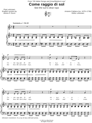 Come raggio di sol - Medium Low