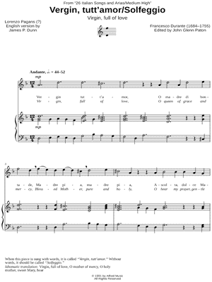 Vergin, tutt'amor/Solfeggio - Medium High