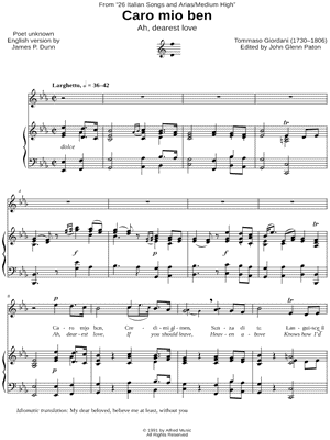 Caro mio ben - Medium High