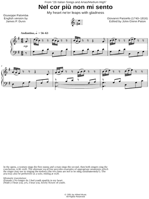 Nel cor piu non mi sento - Medium High