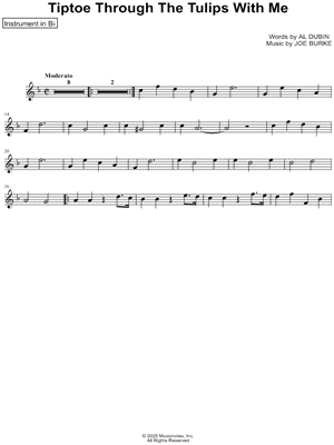 Tip Toe Through the Tulips With Me - Bb Instrument