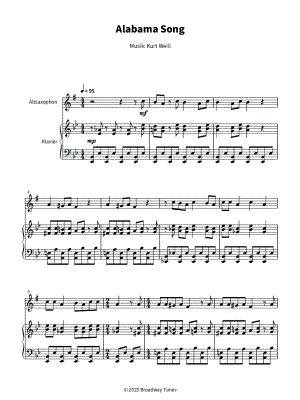 Alabama Song - Alto Saxophone & Piano