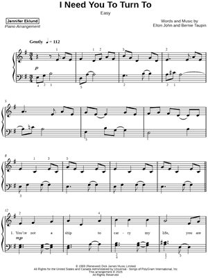 I Need You to Turn To [easy]