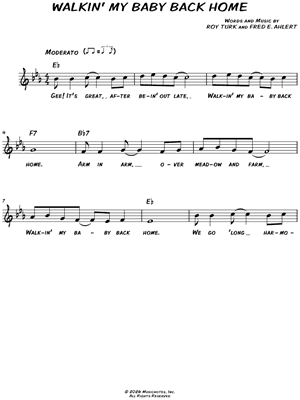 Walkin' My Baby Back Home [simplified chords]