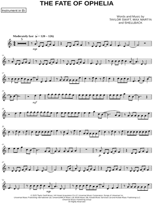 The Fate of Ophelia - Bb Instrument