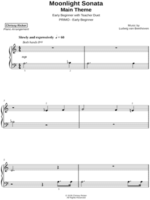 Moonlight Sonata Main Theme [early beginner]