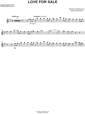 Love for Sale - C Instrument