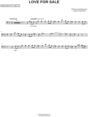 Love for Sale - Bass Clef Instrument