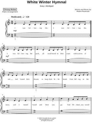 White Winter Hymnal [easy - abridged]