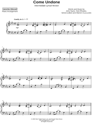 Come Undone [intermediate - lyrical]