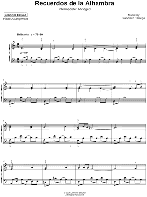 Recuerdos de la Alhambra [intermediate - abridged]