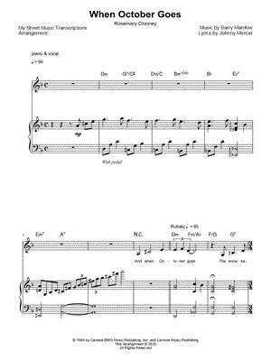 When October Goes (Rosemary Clooney)