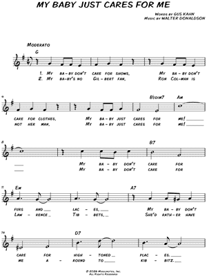 My Baby Just Cares for Me [chorus only]