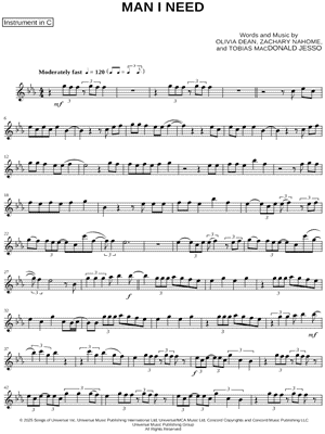 Man I Need - C Instrument