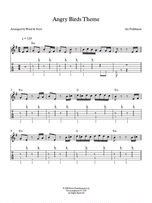 Angry Birds Theme - Flute & Guitar (TAB)