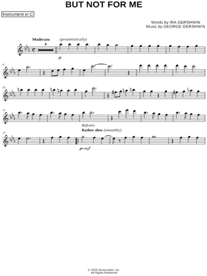 But Not for Me - C Instrument