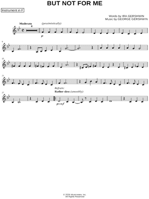 But Not for Me - F Instrument