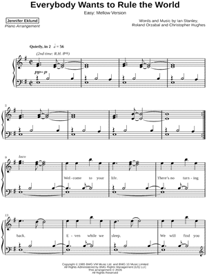 Everybody Wants to Rule the World [easy - mellow]