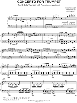 Concerto for Trumpet - Piano Accompaniment