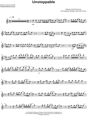 Unstoppable - Eb Instrument