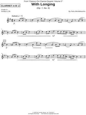 With Longing - Clarinet 2 part