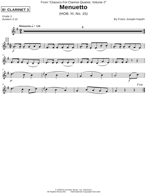 Menuetto (Clarinet 3 Part)