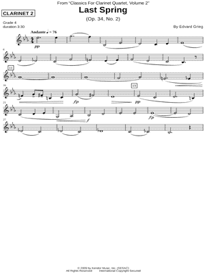 Last Spring (Clarinet 2 Part)