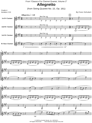 Allegretto (Clarinet Quartet Score)