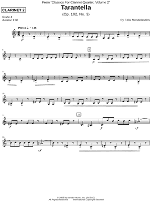 Tarantella - Clarinet 2 Part