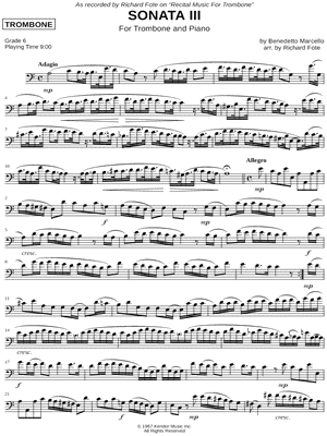 Sonata III - Trombone part