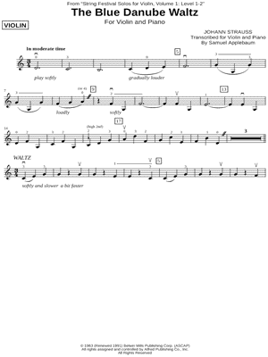 The Blue Danube Waltz (Violin Part)