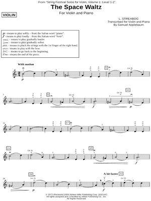 The Space Waltz (Violin Part)