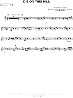 Die on This Hill - Bb Instrument