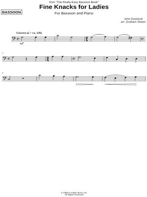 Fine Knacks for Ladies (Bassoon Part)