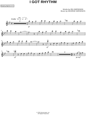 I Got Rhythm - C Instrument