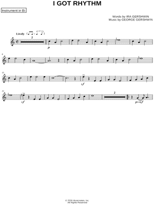 I Got Rhythm - Bb Instrument
