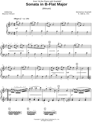 Sonata in Bb Major, K. 440 (Minuet)